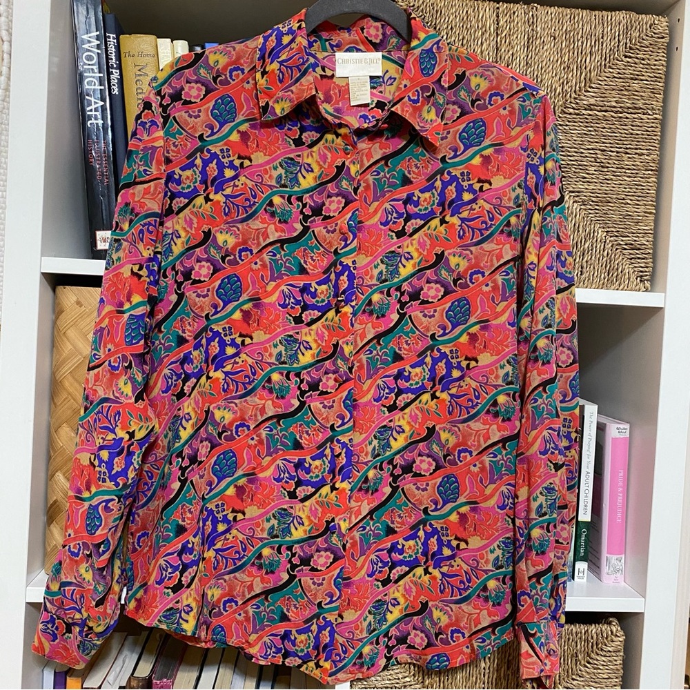 Vintage silk Christie & Jill blouse - Picture 1 of 4